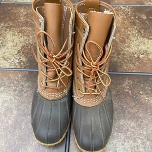 LL Bean Brown and Black Duck Boots